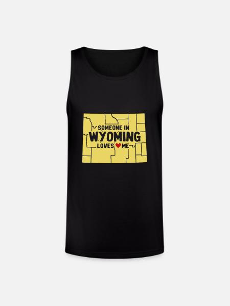 Someone In Wyoming Loves Me - Unisex Tri-Blend Organic Tank - black