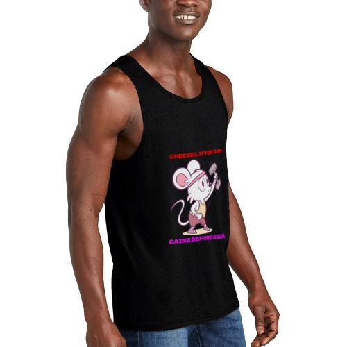 Cheese Lifter 3000 | Funny Gym Rat Mouse tshirt - Unisex Tri-Blend Organic Tank