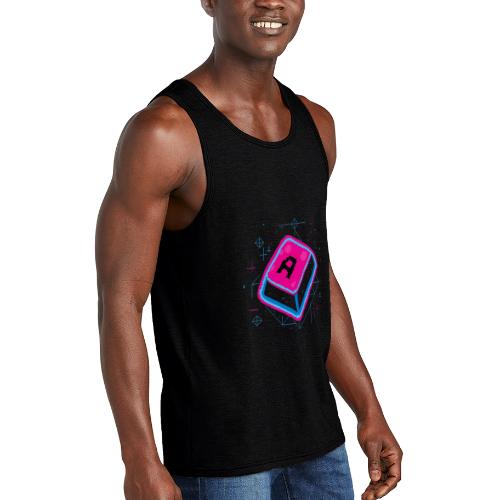 Neon Pixel A Key - Unisex Tri-Blend Organic Tank