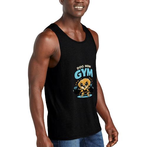 Chibi Dog Gym Workout - Unisex Tri-Blend Organic Tank