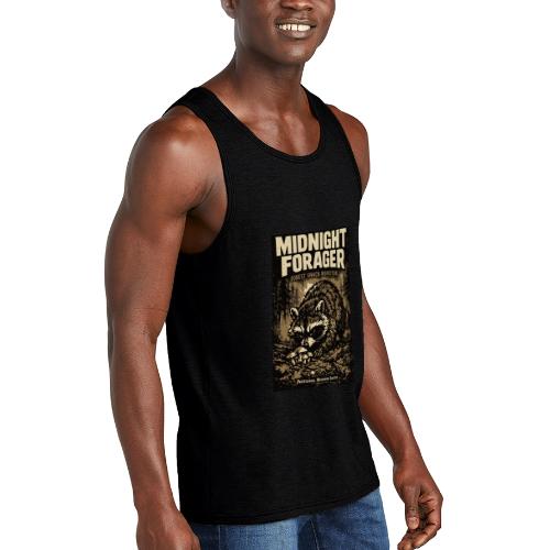 Midnight Forager Raccoon Mushroom Hunter - Unisex Tri-Blend Organic Tank