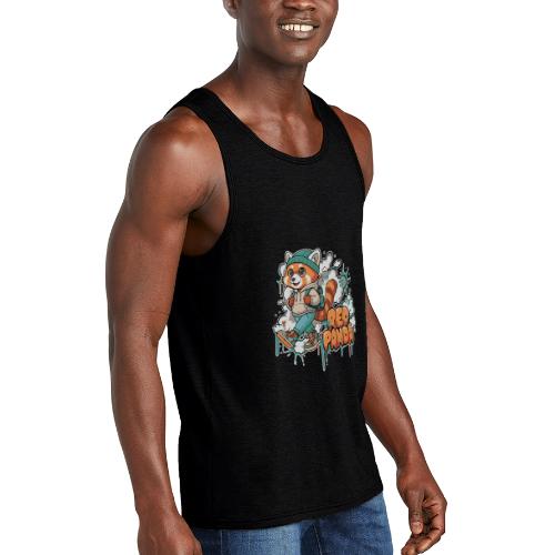 Red Panda Street Graffiti Vibes - Unisex Tri-Blend Organic Tank