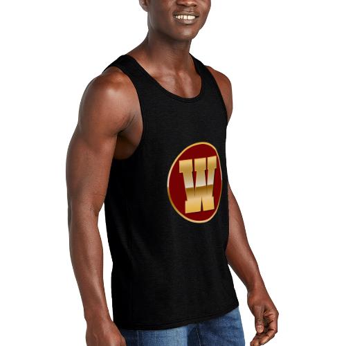Letter W – Capital Varsity Alphabet Monogram - Unisex Tri-Blend Organic Tank