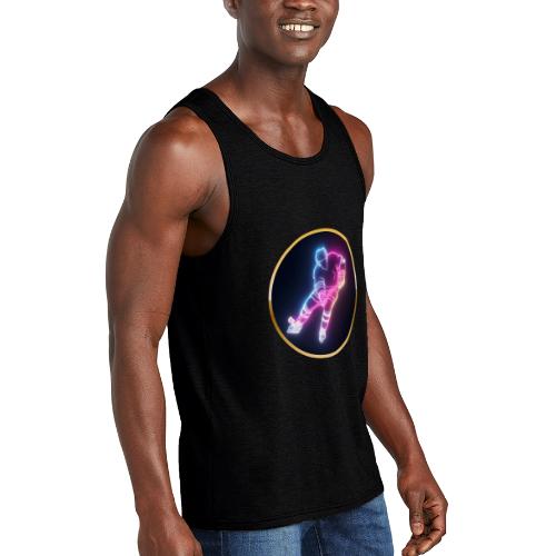 Hockey: Neon Ice Striker - Unisex Tri-Blend Organic Tank