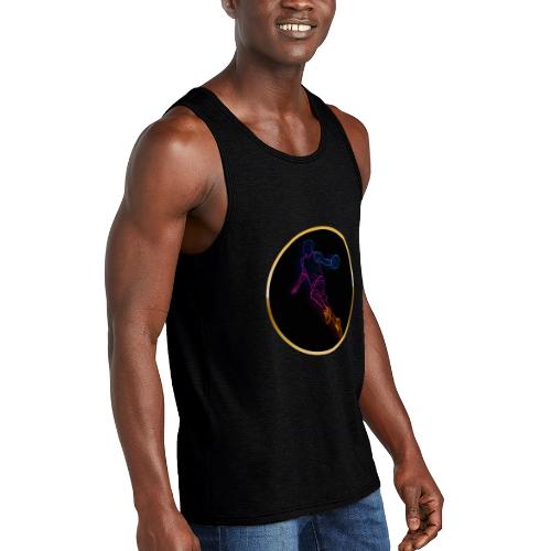Basketball: Neon Jump Shot - Unisex Tri-Blend Organic Tank