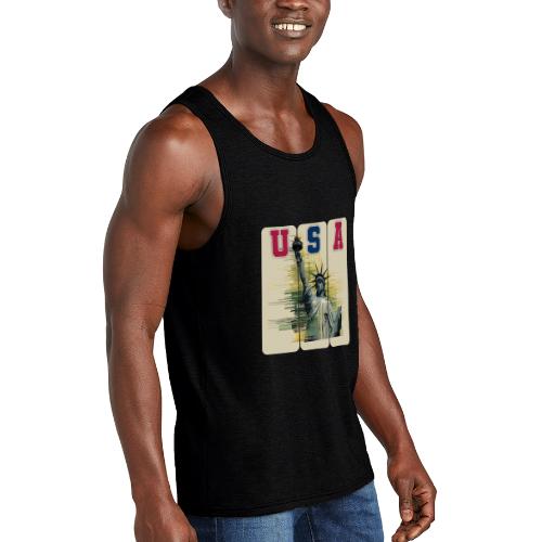 Art illustration of the Statue of Liberty - Unisex Tri-Blend Organic Tank