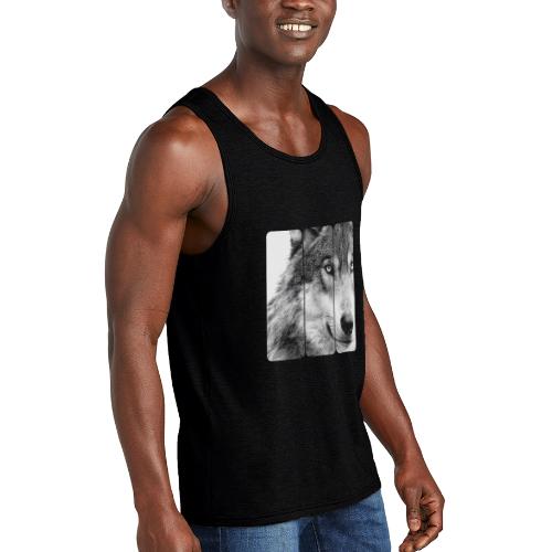 Wolf Face Triptych: Silent Alpha - Unisex Tri-Blend Organic Tank