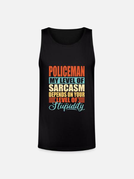 Policeman sarcasm Policeman - Unisex Tri-Blend Organic Tank - black