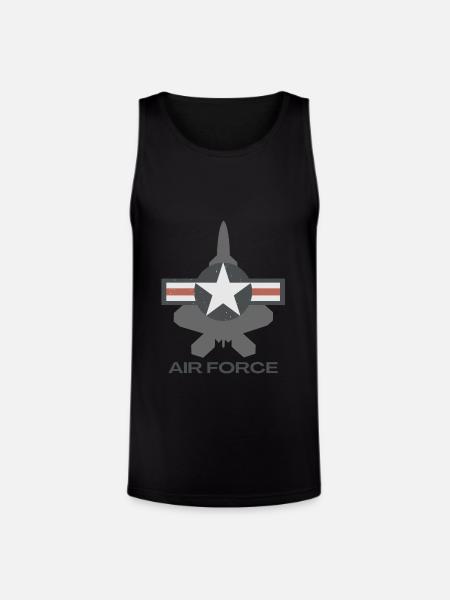 F-22 Raptor Patriotic Roundel - Unisex Tri-Blend Organic Tank - black