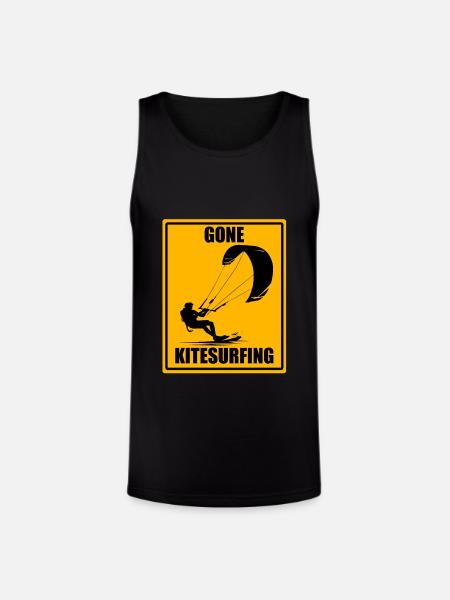 Gone Kitesurfing Sign - Unisex Tri-Blend Organic Tank - black