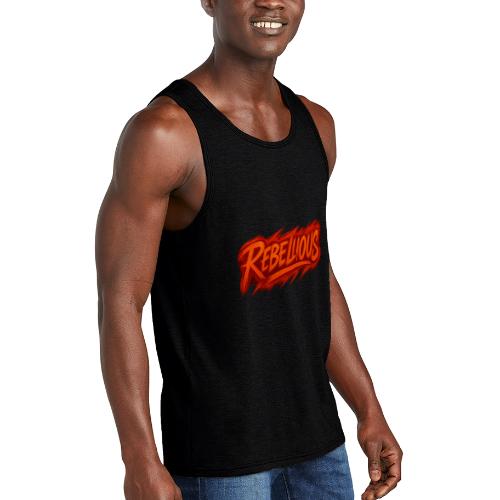 Rebellious Graffiti Neon Orange Streetwear T-Shirt - Unisex Tri-Blend Organic Tank