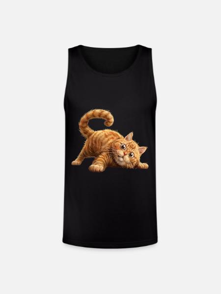 Funny Cat - Unisex Tri-Blend Organic Tank - black