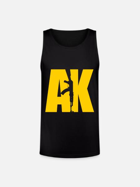 AK47 YELLOW - Unisex Tri-Blend Organic Tank - black