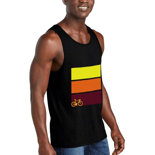 tricolor with bicycle - Unisex Tri-Blend Organic Tank