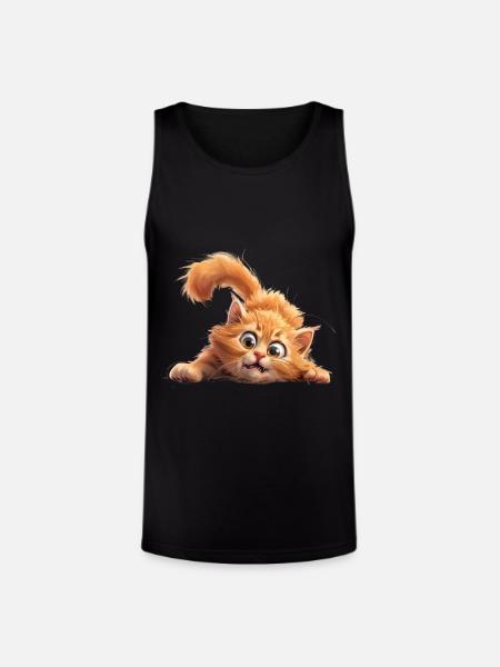 Funny Cat - Unisex Tri-Blend Organic Tank - black