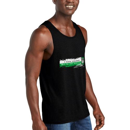 I hate violence but I'm very good at it 2 - WB - Unisex Tri-Blend Organic Tank