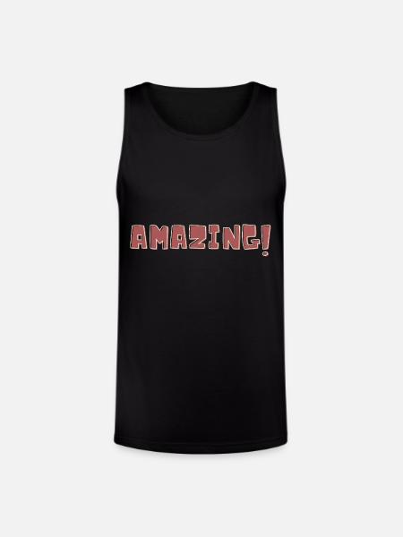 amazing! text logo - Unisex Tri-Blend Organic Tank - black