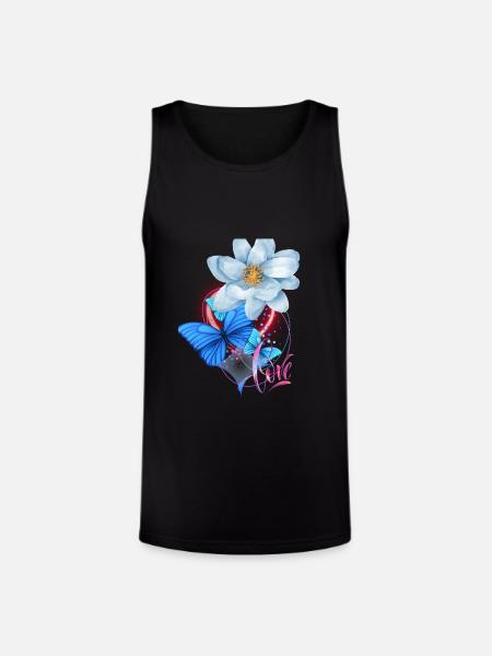 Love. Flowers, rose - Unisex Tri-Blend Organic Tank - black
