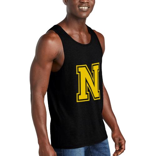 Letter N – Capital Athletic Alphabet Monogram - Unisex Tri-Blend Organic Tank