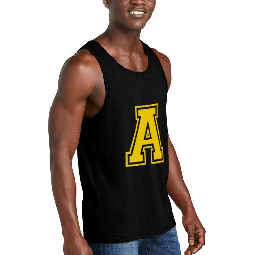 Letter A – Capital Athletic Alphabet Monogram - Unisex Tri-Blend Organic Tank