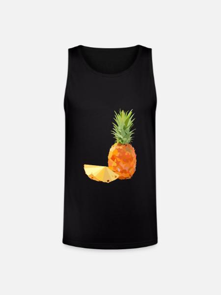 lowpoly pineapple fruit - Unisex Tri-Blend Organic Tank - black
