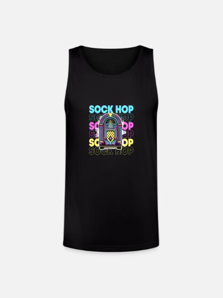 Retro 50s Sock Hop Dance - Unisex Tri-Blend Organic Tank - black