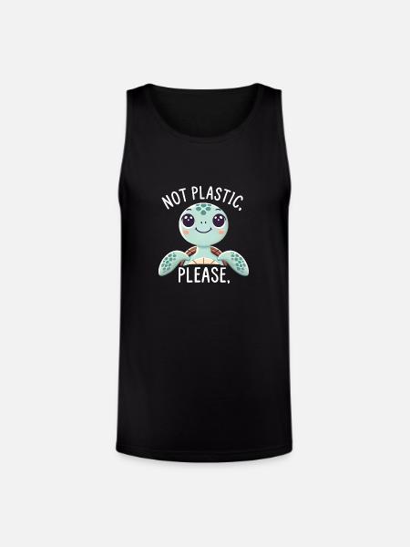 Not Plastic, Please - Unisex Tri-Blend Organic Tank - black