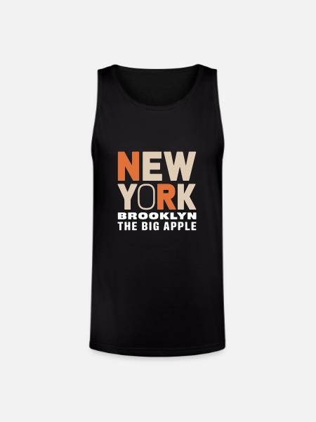 New York Brooklyn - The Big Apple Classic Design - Unisex Tri-Blend Organic Tank - black