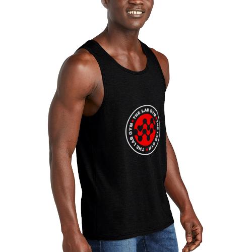 The Lab Circle Logo with heart White - Unisex Tri-Blend Organic Tank
