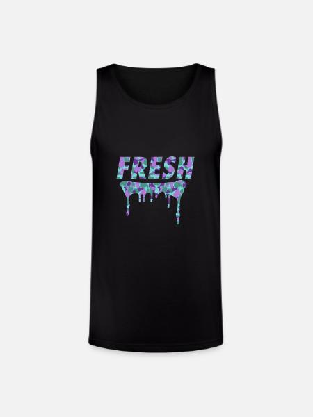 Fresh Purple Camo Drips - Unisex Tri-Blend Organic Tank - black