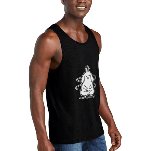 Cute Meditating Bunny Zen Yoga Animal - Unisex Tri-Blend Organic Tank