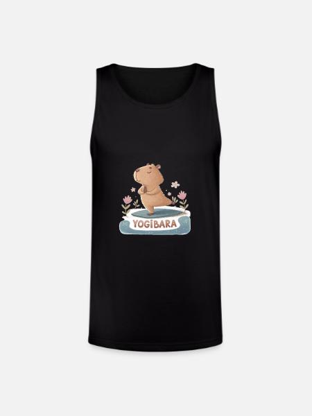 Capybara Yogi - Unisex Tri-Blend Organic Tank - black