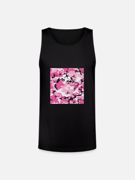 Pink Camo Camouflage - Unisex Tri-Blend Organic Tank - black