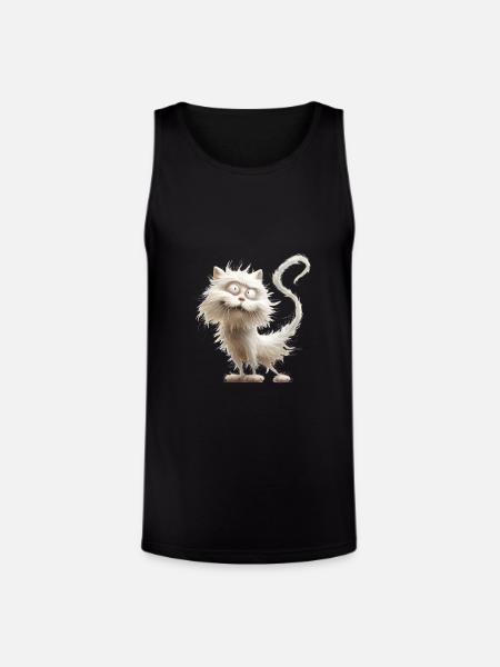 Funny Cat - Unisex Tri-Blend Organic Tank - black