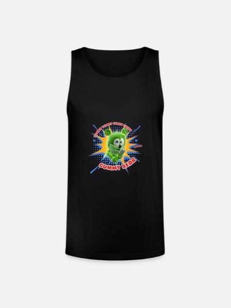 Funny Lucky Gummy Bear - Unisex Tri-Blend Organic Tank - black