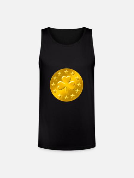 Lucky Shamrock Coin - Unisex Tri-Blend Organic Tank - black