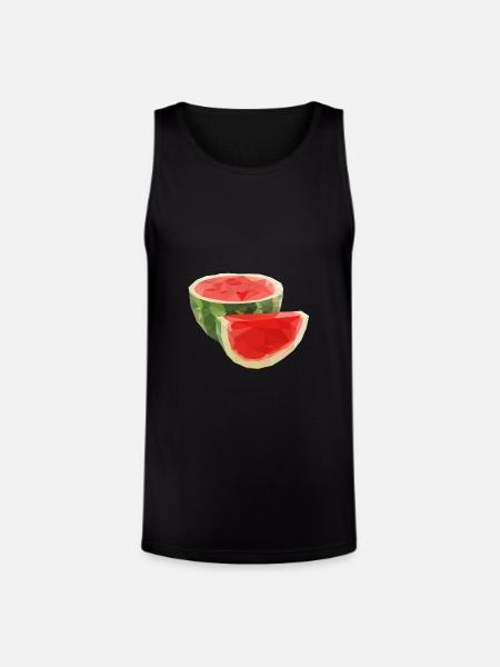 lowpoly watermelon fruit - Unisex Tri-Blend Organic Tank - black