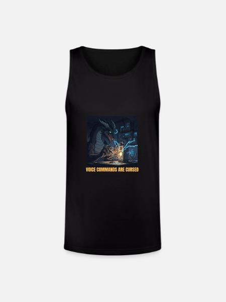 Voice Commands Are Cursed - Unisex Tri-Blend Organic Tank - black