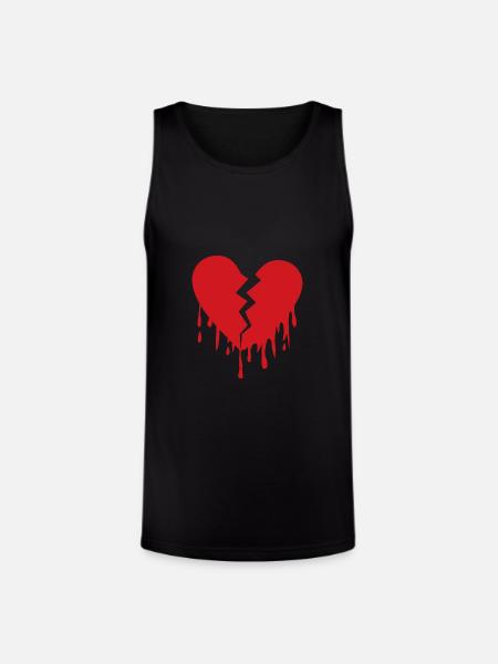 Broken heart - Unisex Tri-Blend Organic Tank - black