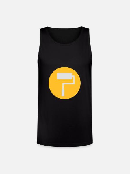 Paint Roller Symbol - Unisex Tri-Blend Organic Tank - black