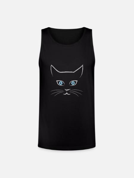 Cat's face - Unisex Tri-Blend Organic Tank - black