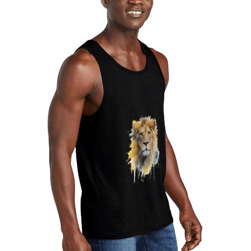 Watercolor Lion Portrait - Unisex Tri-Blend Organic Tank