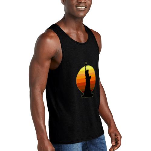 USA: Golden Horizon Liberty - Unisex Tri-Blend Organic Tank