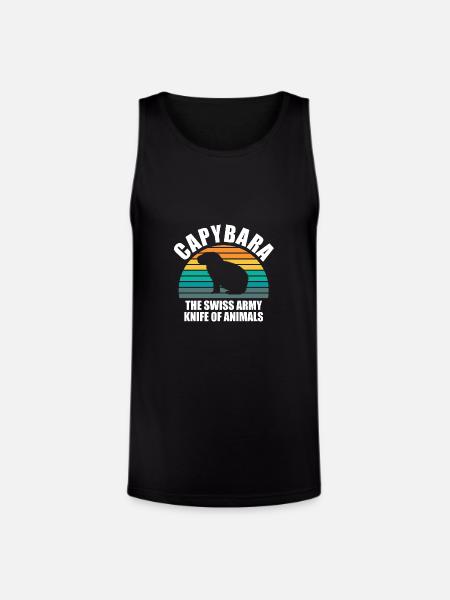 Capybara zoo animal design - Unisex Tri-Blend Organic Tank - black