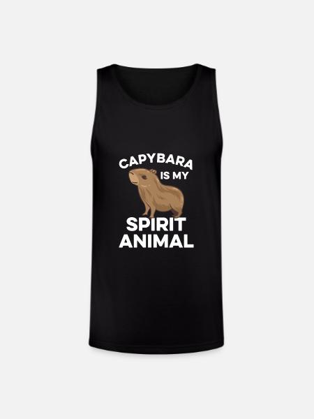 Capybara zoo animal design - Unisex Tri-Blend Organic Tank - black