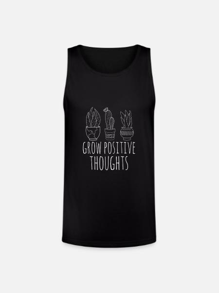 grow positive thoughts - Unisex Tri-Blend Organic Tank - black