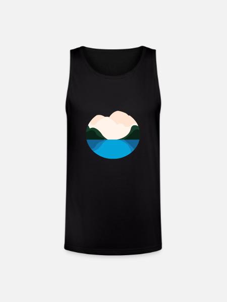 Lake Landscape - Unisex Tri-Blend Organic Tank - black