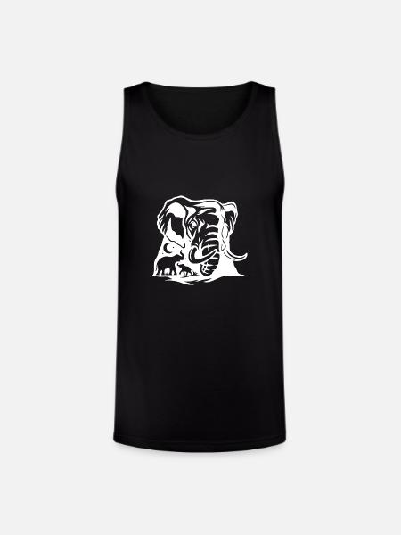 Bold Elephant Silhouette Art - Unisex Tri-Blend Organic Tank - black