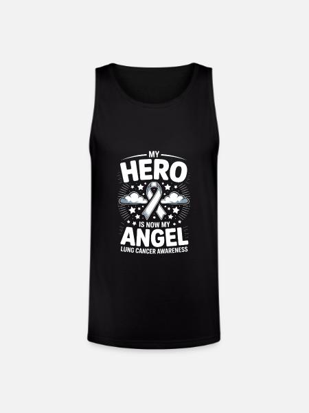 Lung Cancer Awareness Hero Design - Unisex Tri-Blend Organic Tank - black