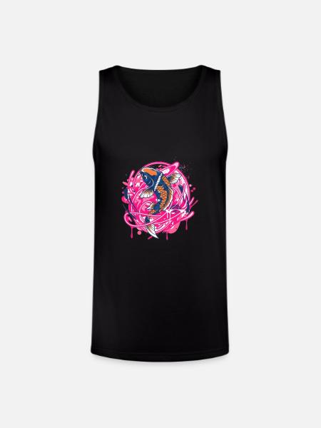 Koi Neon Splash Art - Unisex Tri-Blend Organic Tank - black